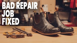 Process of Fixing Bad Resole Job on Blundstone Boots