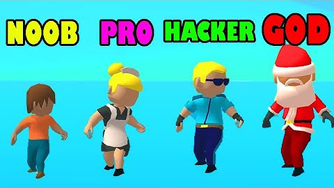 NOOB vs PRO vs HACKER vs GOD IN Shortcut Run 3D GAME ( ios - Android ) gameplay