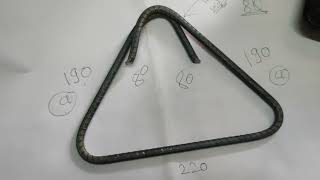 How to determine the cutting length of triangular stirrups (practically at site)  on site BBS