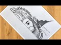 How to draw hanuman ji drawing easy  lord hanuman drawing  pencil sketch easy  god drawing