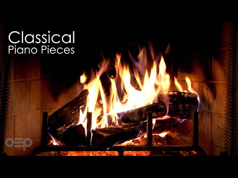 Classical Piano Music & Fireplace 24/7 - Mozart, Chopin, Beethoven, Bach, Grieg, Schumann, Satie