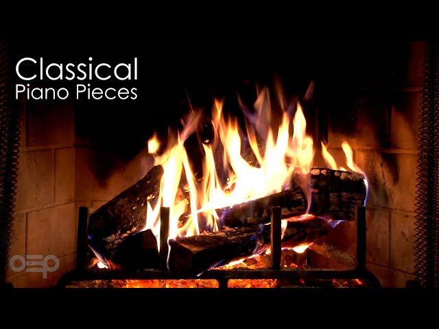 Classical Piano Music & Fireplace 24/7 - Mozart, Chopin, Beethoven, Bach, Grieg, Schumann, Satie class=