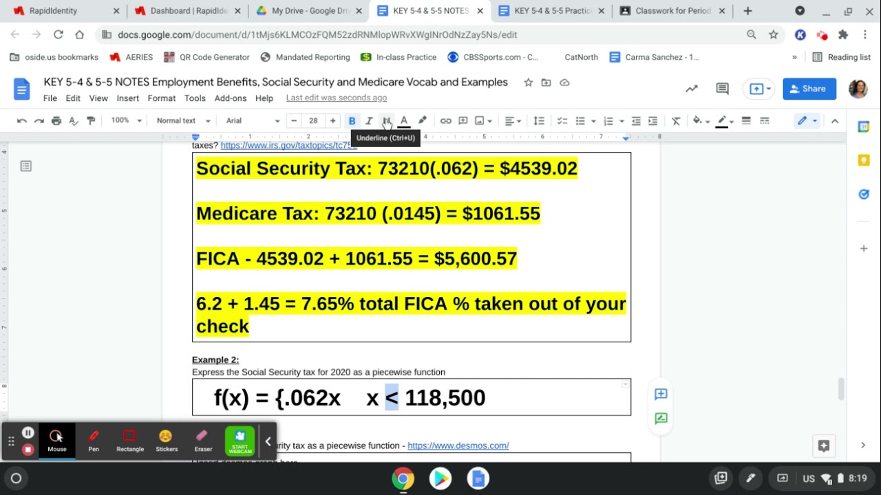 FA NOTES 5-5 Social Security & Medicare (FICA TAXES)