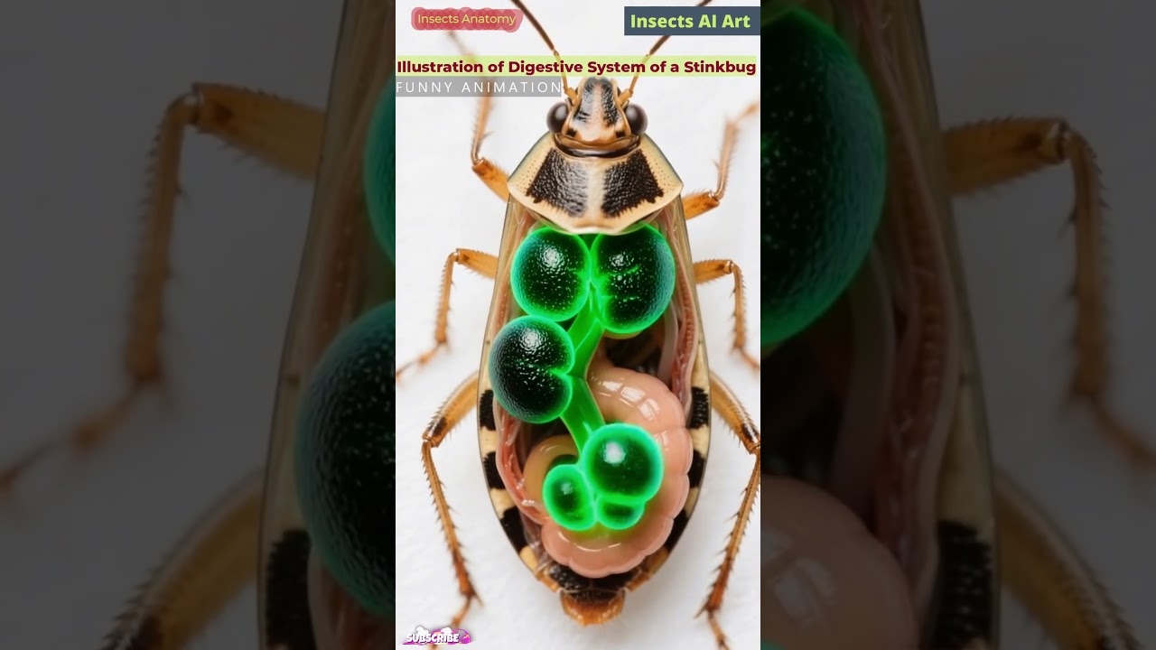 Microscopic Stinkbug Digestive System Excretion Animation | Insects AI Art | 14