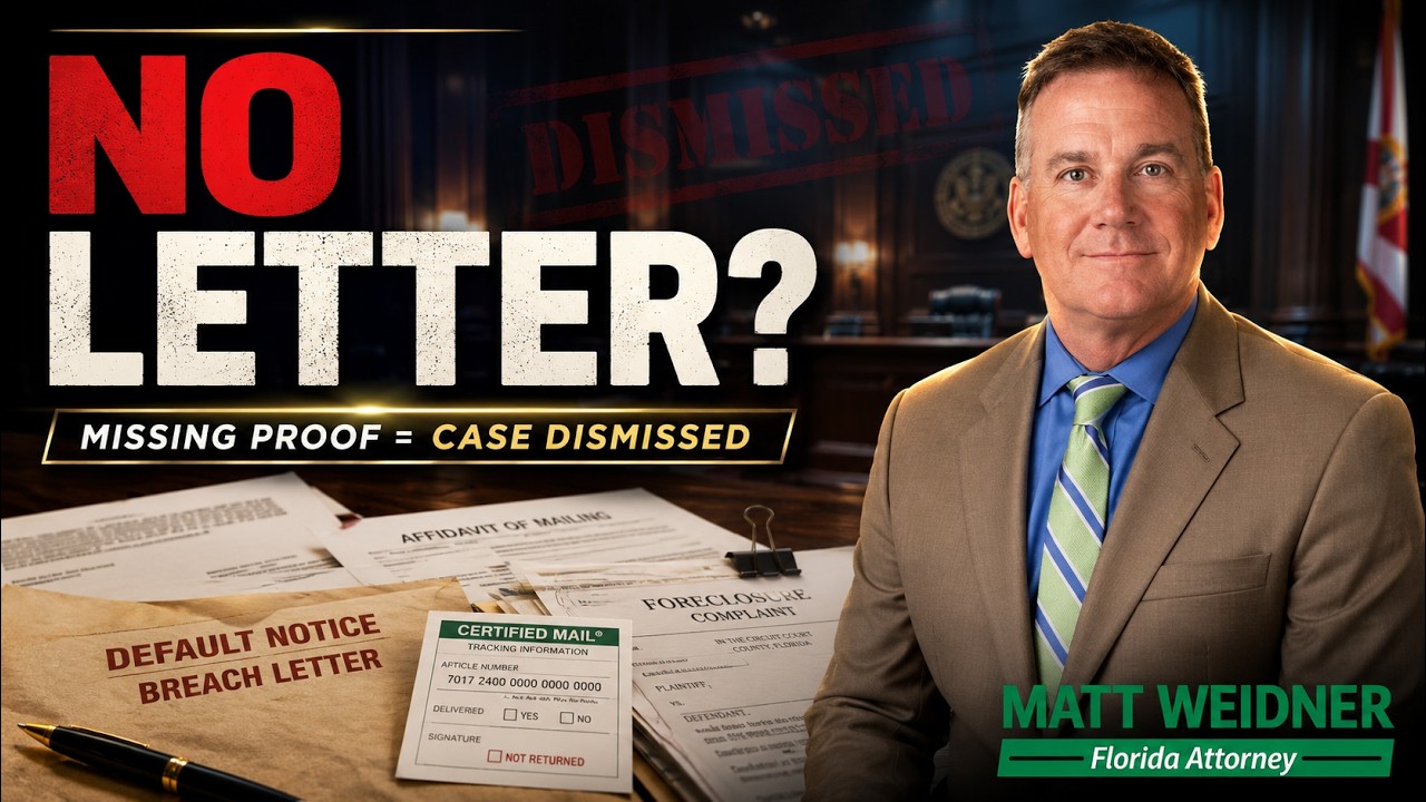 Watch on YouTube: Foreclosure Dismissed — Bank Fails to Prove It Mailed the Default Letter
