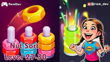 Want the Solution for Nut Sort Levels 27, 28, 29 & 30? Watch This Gameplay Walkthrough Now!