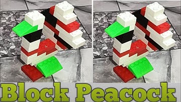 How To Make Peacock With Building Blocks/Block Game/Craft/Legos/Peacock/India Blocks Creator/Bird