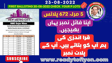 New Metro City Gujar Khan Balloting Result | Send 5 Marla File Number  Check Your Plots Number | BSM