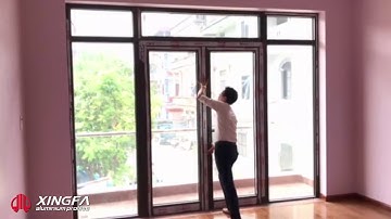 Cửa Đi Mở Quay 2 Cánh Liền Vách Cố Định Nhôm Xingfa Nhập Khẩu