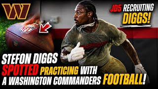 😳STEFON DIGGS SPOTTED PRACTICING WITH A WASHINGTON COMMANDERS FOOTBALL! JD5 RECRUITING DIGGS 
