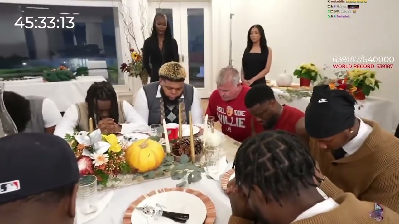WATCH: Druski gets Roll Tide Willie to say grace at dinner and he almost slipped up saying the n-word 😭