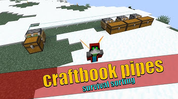 How To Setup Simple CraftBook Pipes For Survival Sorting! - Minecraft