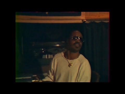 Stevie Wonder recording Love Light in Flight in the studio - 1984