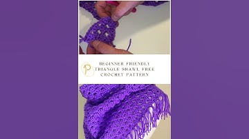 Beginner friendly triangle shawl free crochet pattern #crochet #crochetpatterns