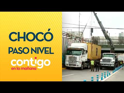 LLEVABA 6 DÍAS: Camión chocó paso nivel recién reinaugurado en San Miguel - Contigo en la Mañana