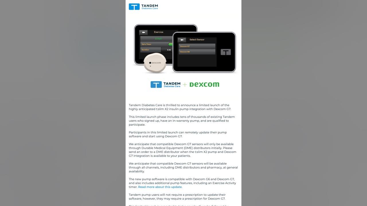 How To Connect G7 To Tslim Pump Dexcom G7 integration is coming to Tandem's tslim X2 pump! #diabetes #