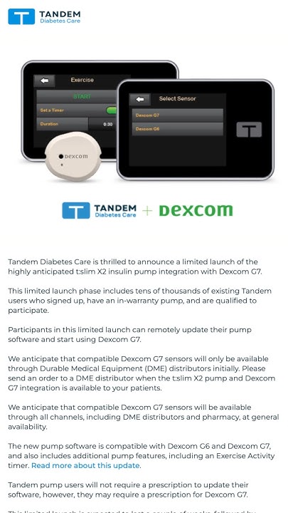 How To Connect G7 To Tslim Pump Dexcom G7 integration is coming to Tandem's tslim X2 pump! #diabetes #