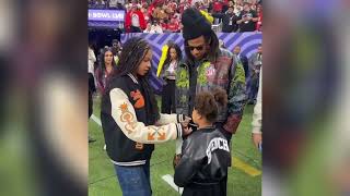 JayZ & Blue Ivy/and Rumi Carter/ at the Super Bowl LVIII 2024