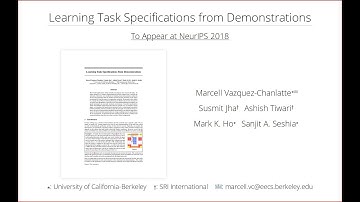 [NIPS/NeurIPS 2018] Learning Task Specifications from Demonstrations