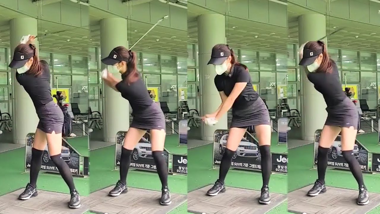 KLPGA 프로 이루나 미녀골퍼의 레전드 하체리드 교과서!!! 스윙스피드도 최고!