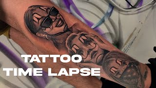 TATTOO TIMELAPSE- CHICANO PAYASAS