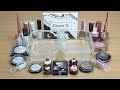 WHITE vs BROWN SLIME Mixing makeup and glitter into Clear Slime Satisfying Slime Videos