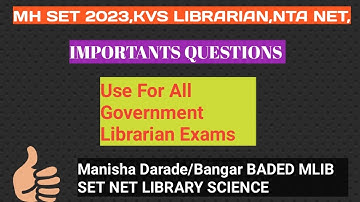 Importants Questions Library Science.MHSET 2023,KVS LIBRARIAN,NTA NET Use For All Librarian Exams .