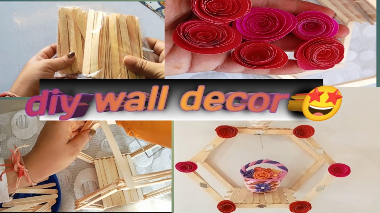 Unique Wall Hanging Craft Using Ice Cream Sticks / Home Decoration ideas /  DIY Mirror Wall Decor 