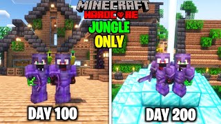 We Survived 200 Days In JUNGLE Only World In Minecraft Hardcore | Duo 100 Days