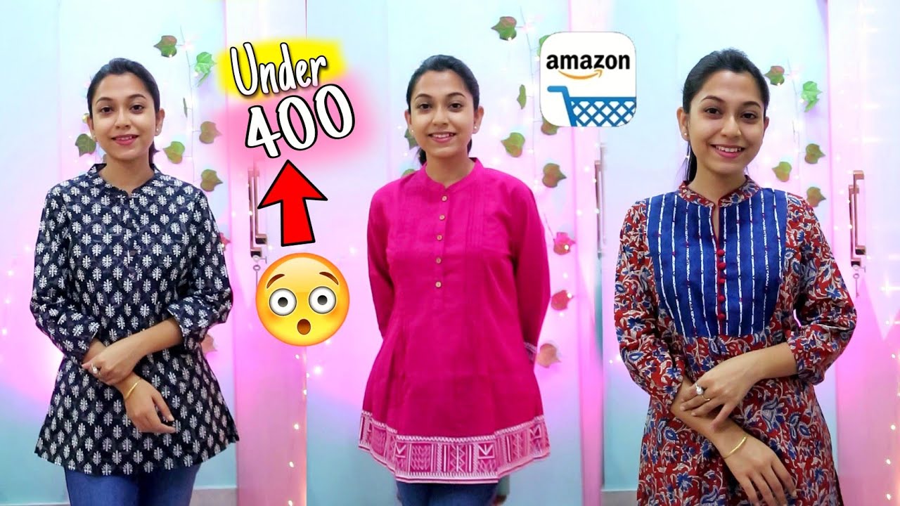 AFFORDABLE* Summer Cotton Kurtis Try-On Haul😋Amazon Short Kurti Haul😲  Summer Kurta Haul❤️ - YouTube