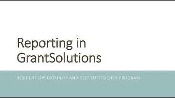 ROSS Reporting in GrantSolutions