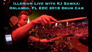 Illenium Live with KJ Sawka: Orlando, FL EDC 2018 Drum Cam