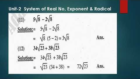 Exercise 2.5  2.6 Chapter  System of Real Number Exponent and Radicals