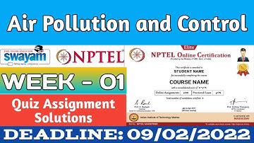 Air Pollution and Control Week 1 Solution | Week 1 Assignment | NPTEL | SWAYAM | Week 1 Solution