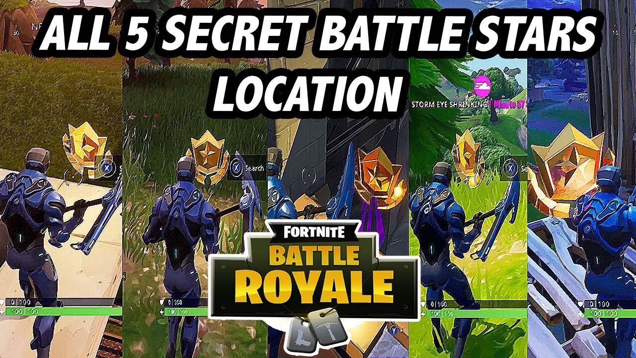 get 5 free tiers all secret battle star location fortnite battle royal - fortnite battle stars locations