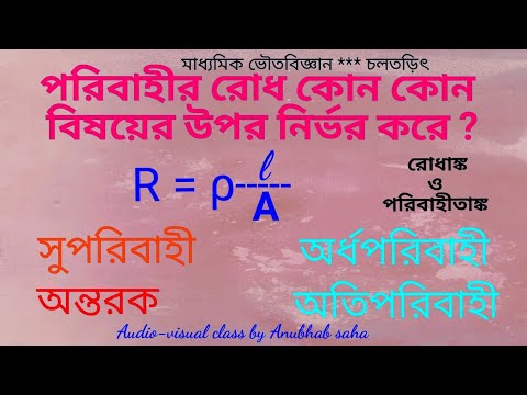 পরিবাহীর রোধ কোন কোন বিষয়ের উপর নির্ভর করে ? পরিবাহী ও অন্তরক এবং অর্ধপরিবাহী ও অতিপরিবাহী