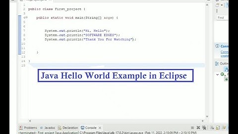 Java Hello World Example in Eclipse || Hello World Program In Eclipse