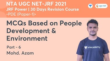 MCQs Based on People Development & Environment | Paper -1 | NTA UGC NET-JRF 2021 | Mohd Azam