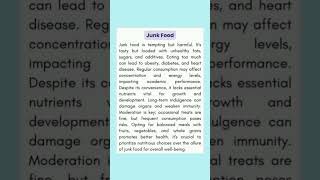 Junk food essay in english ||Essay onjunk food for students