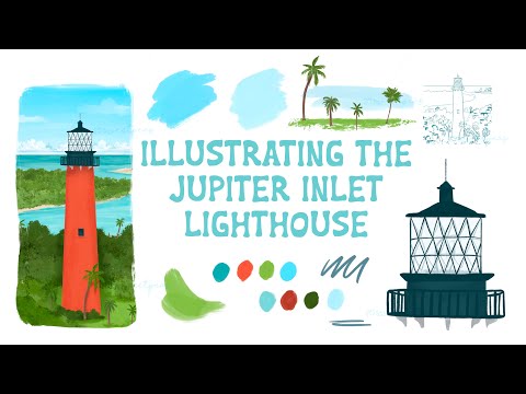 Illustrating the Jupiter Florida Lighthouse Art Vlog | 25 Sweetpeas