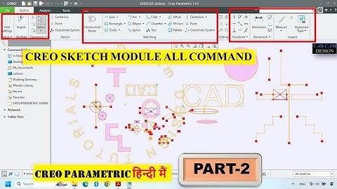 Creo Parametric sketch module all commands  Part 2 | Creo Parametric Tutorial For Beginners | #creo 