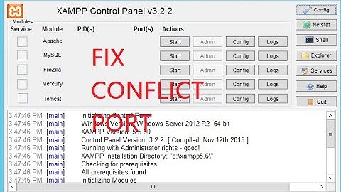 How to fixing ports conflict in xampp