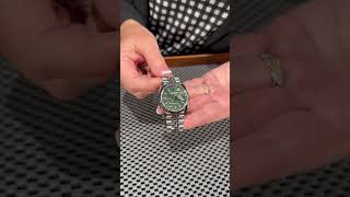 Rolex Datejust Steel White Gold Olive Green Palm Dial Mens Watch 126234 Review | SwissWatchExpo