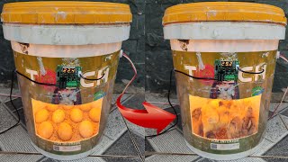 Easy idea to Make Egg Incubator By using waste paint bucket  Egg Hatching in Old bucket  Chicks