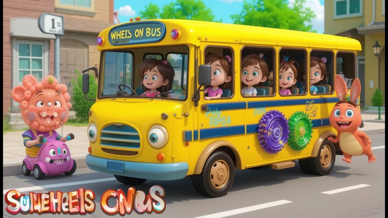 Wheels On The Bus Goes Round and Round | Nursery Rhymes | Kids Songs