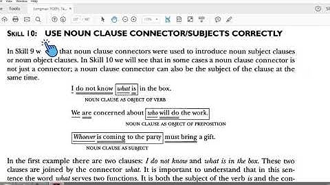 TOEFL Structure Skill 10 Use Noun Clause Connector/subject