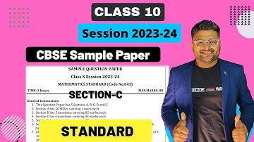 Maths Standard Sample Paper Solutions Class 10 I Session 2023-24 I Maths Sample Paper Solutions