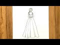 How to draw a girl with beautiful dress  pencil sketch  karabi arts academy