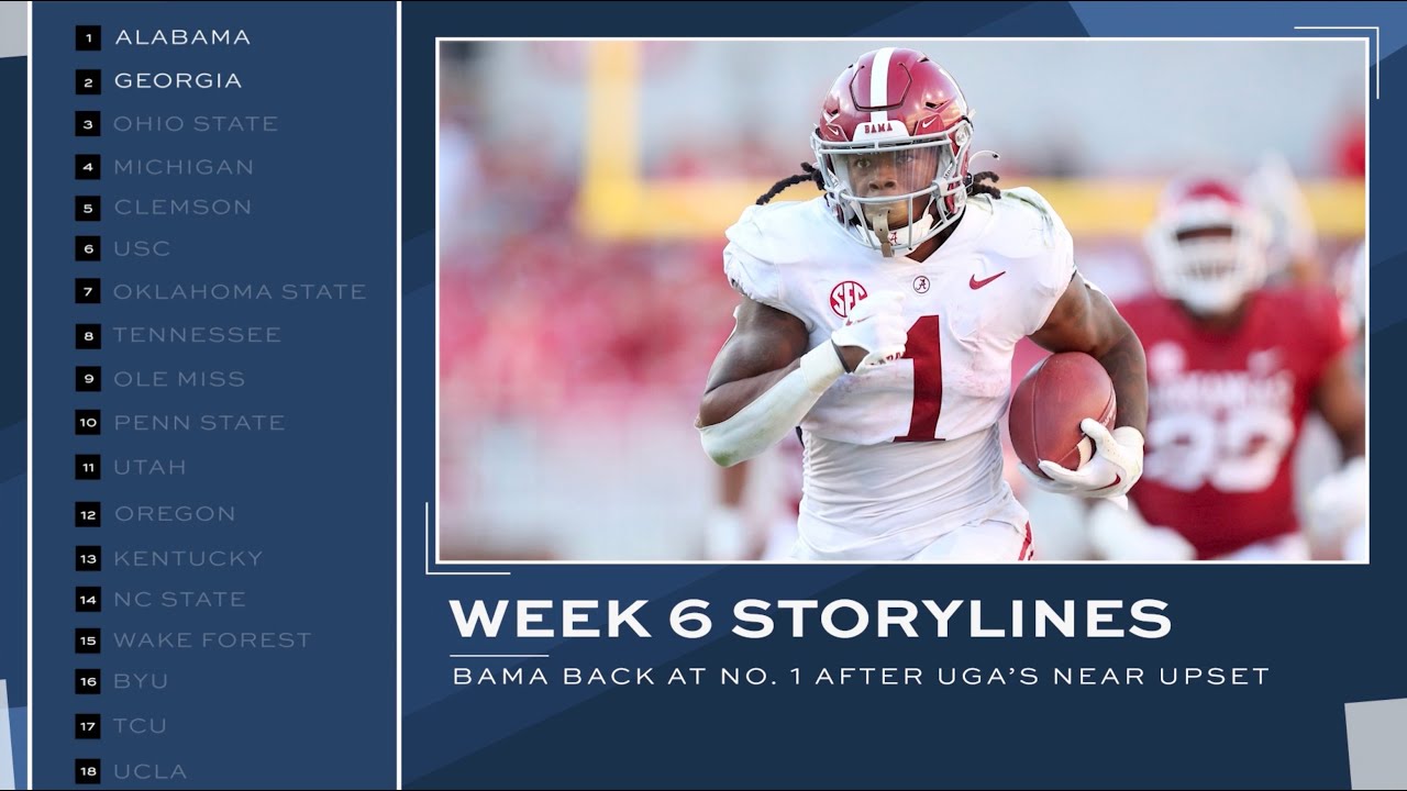 College football rankings Alabama returns to No. 1 in latest AP poll