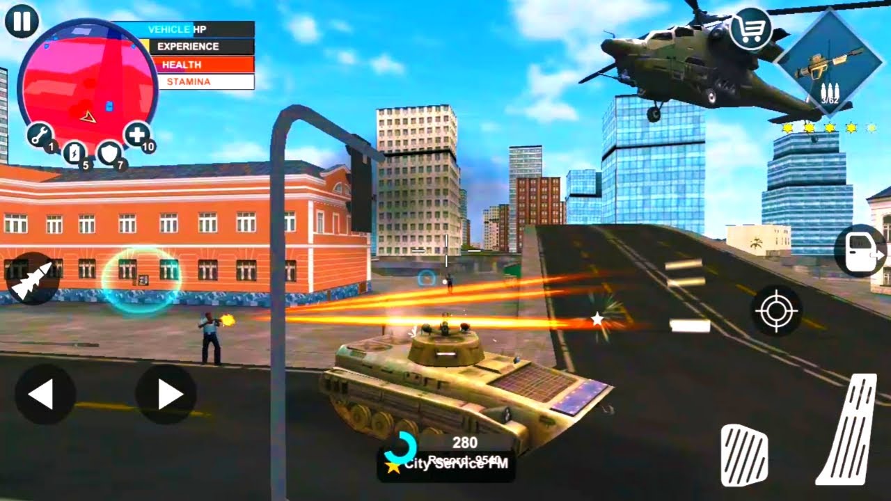 Miami crime simulator 2 | Miami crime update by naxeex tank fighting helicopter | ios gameplay